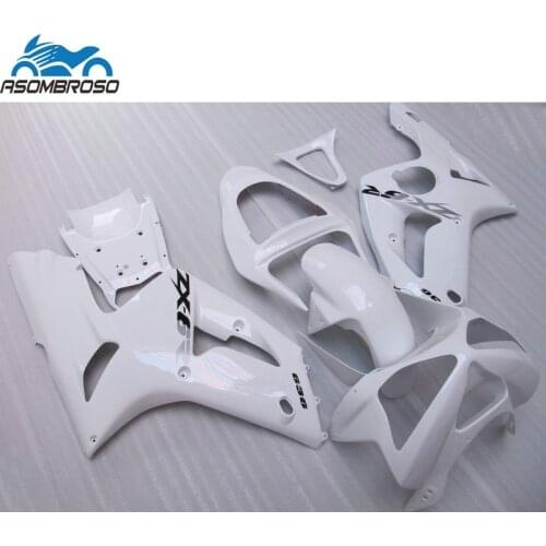 Top Selling Injection Motorcycle parts for Kawasaki Ninja ZX6R fairing kit 2003 2004 full white fairing set zx6r 03 04 GV80