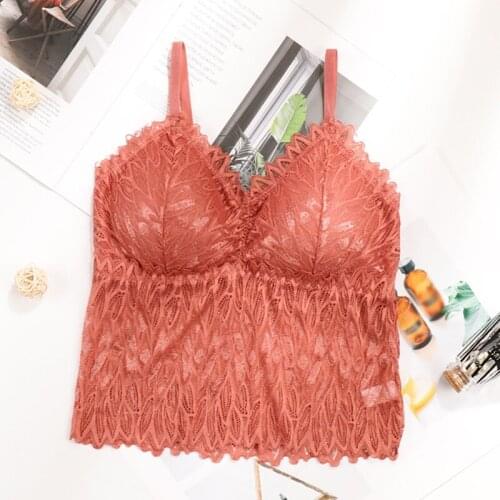 Fashion Lace Tube Tops Sexy Floral Lingereies Female Wireless Bra Underwear Lace Bralette