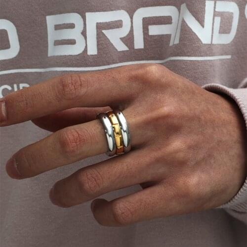 MANGOSKY Top Quality Famous Brand New Rings For Men Women 14KGP 316L Stainless Steel Love Rings 12mm Width Dropshipping