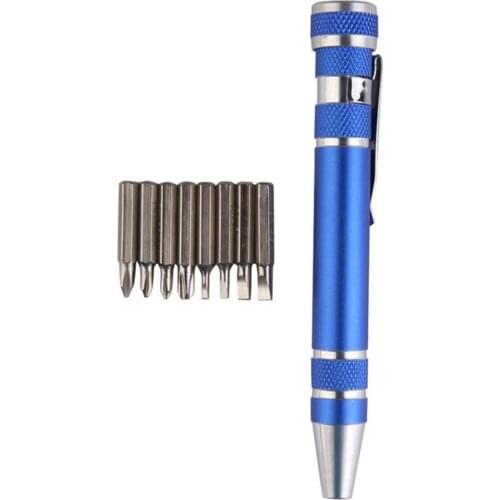 Multifunction 8 In 1 Mini Aluminum Precision Pen Screw Driver Screwdriver Set Repair Toolsfor Cell Phone Hand tool