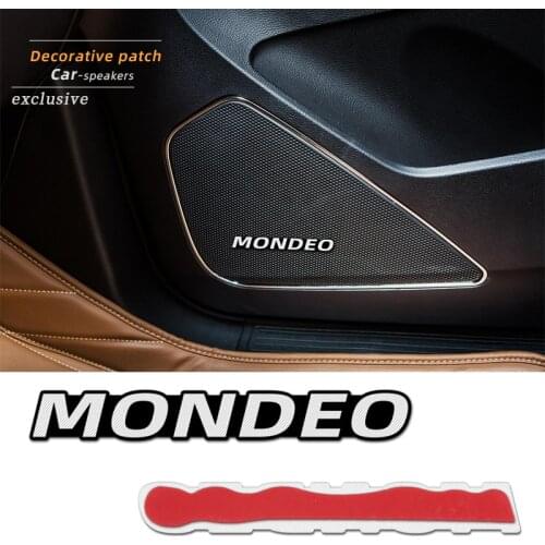 4pcs 3D aluminum speaker stereo speaker badge emblem Sticker for Ford Mondeo mk3 mk4 mk5 Accessories Car Styling