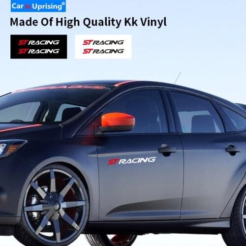 2pcs ST RACING MOTOR SPORT GO FURTHER Car Stickers Door Sticker for FORD FOCUS 2 Focus 3 Mondeo Fiesta Kuga MK2 MK3 MK4