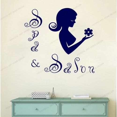 Wall Decal Spa and Salon Sign Facials Mudpack Rejuvenation Beauty Salon Body Massage Vinyl Sticker Spa Massage Parlor yw-638