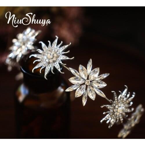 NiuShuya New Luxury Baroque Bridal Hair Accessories Womens Snowflake Wedding Party Evening Dress Hair Decoration Jewelries