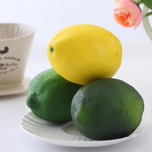 NEW Lifelike Simulation Large Lemons Plastic Solid Artificial Fruit Cabinet Home Decor Party Fake Fruit Model Mold Wholesale