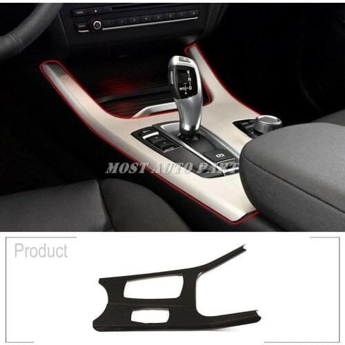 Black/Silver ABS Plastic Carbon Fiber Look Interior Center Console Cover Trim For BMW X3 F25 X4 F26 2011-2017 1pcs LHD Car Trim