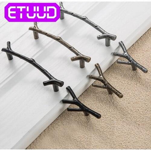 Retro Tree Branch Twig Door Cabinet Zinc Alloy Bar Handle Pull Knob Vintag Cabinet Knobs Muebles Handle Cupboard Drawer Pulls