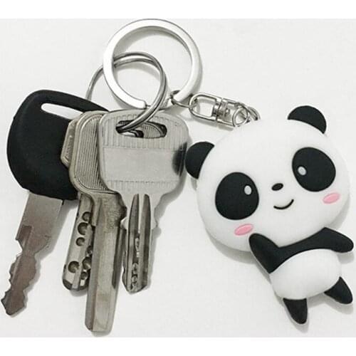 Silicone Panda Key Chain Cute Animal Shape Car Key Holder Women Men Gift Fashion Bag Pendant Accessories Trinket Key Rings