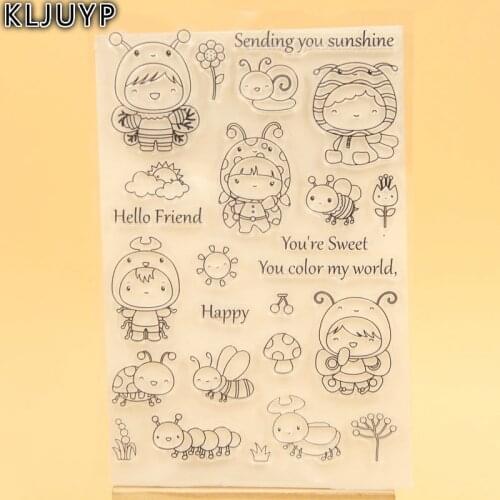 KLJUYP Cute Bee Transparent Clear Silicone Stamp/Seal for DIY scrapbooking/photo album Decorative clear stamp sheets