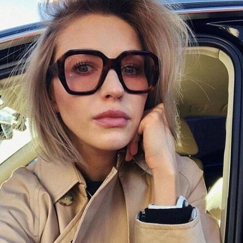 New Women Unisex Square Sunglasses Men Fashion Style Sun Glasses Ladies Oversized Big Frame Eyewear Black Leopard UV400