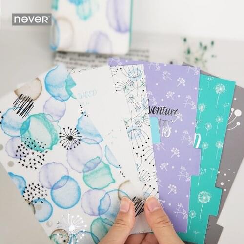 Never Dandelion Spiral Planner Index Dividers For Dokibook A6 diary Journal Creative Korean Stationery Office & School Supplies