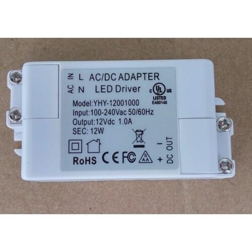 1 piece 12V 12w 1A 100V-240V Lighting Transformers high quality safe Driver for LED strip 3528 5050 power supply