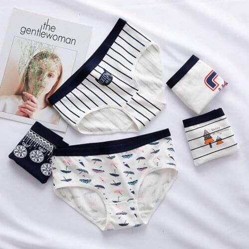 New Women Underwear High Quality Cotton Cartoon Girls Cute Letter Print Panties Female Sexy Intimates Lingerie Ladies Briefs