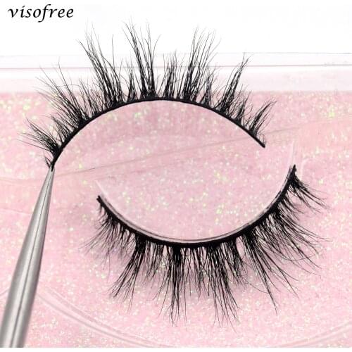 Visofree 3D Mink Lashes 8-14mm Natural Makeup Eyelashes For Daily Wear False Eyelashes Reusable Fluffy Fake Lashes For Wholesale