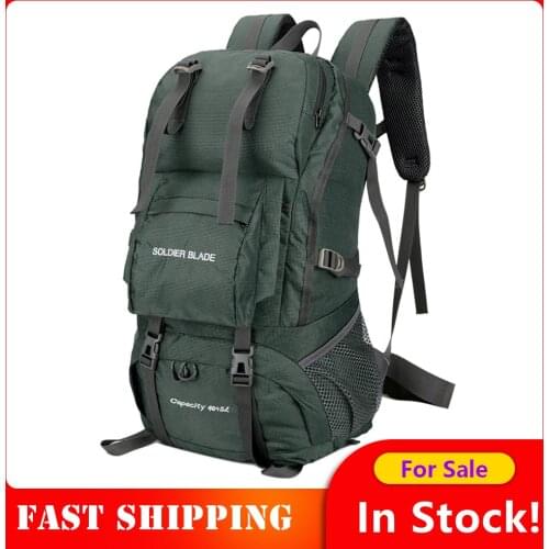 50L Camping Hiking Backpack Large Capacity Mountaineering Pack Waterproof Men Nylon Backpack Travel Pack Outdoor Sports Bag