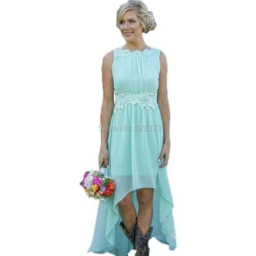 YNQNFS BD51 Elegant Chiffon Sleeveless Short Front Long Back High Low Bridesmaid Dresses Party Dress