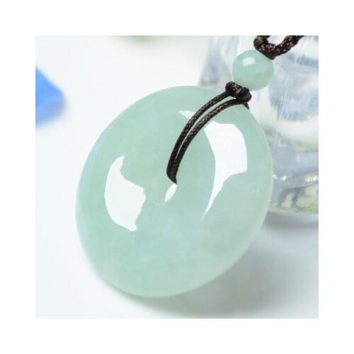 Zheru Jewelry Natural Burmese Jade A Light Color Donut Pendant Jewelry Best Gift