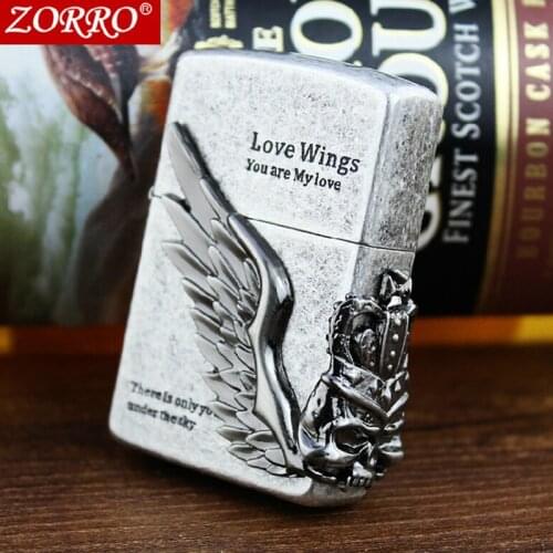 Zorro New High Quality Copper Classic Kerosene Lighter Windproof Fuel Engine Men Smoking Lighter Accessories Gadgets Mens Gift