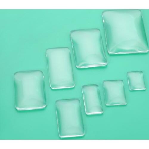 10/5/2/1pcs Transparent Glass Refrigerator Sticker Rectangle Transparent Clear Glass Cabochon DIY Handmade Jewelry Accessories