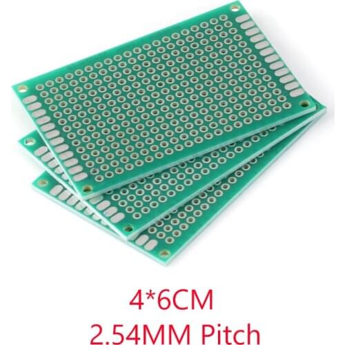 10pcs/lot Double-sided tinplate 2.54MM spacing 4*6CM universal board hole board glass fiber green oil tin plating