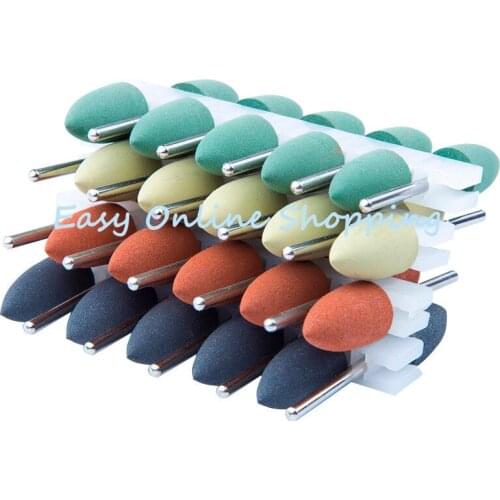 100pcs 2.35mm Shank Rubber Silicone Polisher Grinding Sharp Head For Teeth Whitening Polishing Remove Stain Tool 4 Colors
