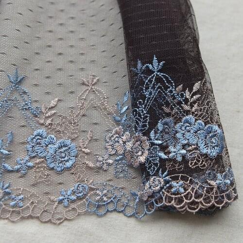 2M/lot Width 20.5cm coffee mesh embroidered lace cheongsam dress skirt costume lace accessories SC296