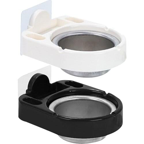 2pcs Wall Mounted Ashtray Separable Stainless Steel Inner Toilet Cigarette Holder Lighter Holder