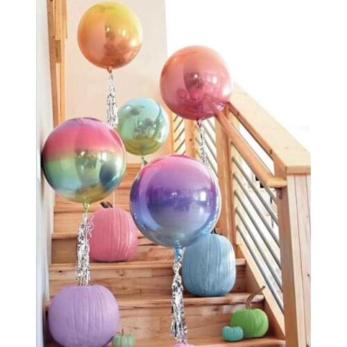 20pcs 22'' 4D Rainbow Gradient Disco Foil Retro Balloons for Wedding Theme Party Celebration hen party bridal shower Decoration