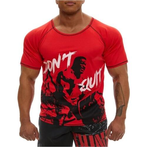 2021 NEW Large printGyms Shirt Sports T Shirt Men Short Sleeve Running Shirt Men Workout Training Tees brand Fitness T Shirt 3XL