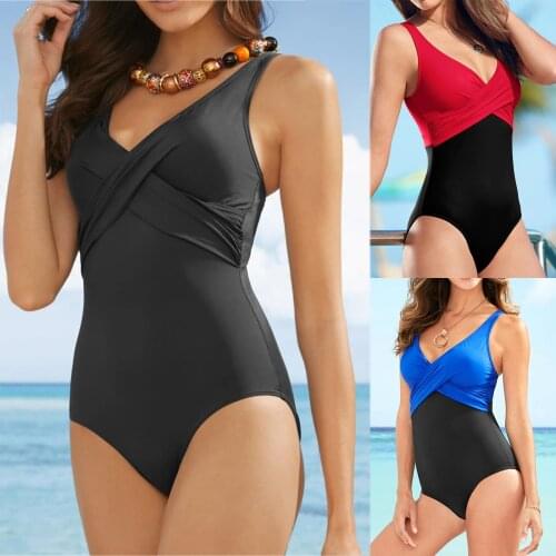 2021 Sexy Black One Piece Swimsuit Vintage Big Size Swimwear Women Ruched Tummy Control Monokini BathingSuit Beach Plus Size XXL