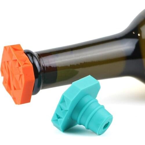 5 PCS Mosaic Silicone Wine Stoppers Button Bottle Stopper Bar Accessories Tools Food Grade Silicone Sealed Stopper Wine Beer