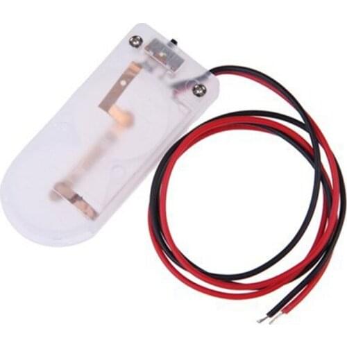 5 x 6 V 2 x CR 2032 Coin Battery Holder Case Power Switch (Transparent)