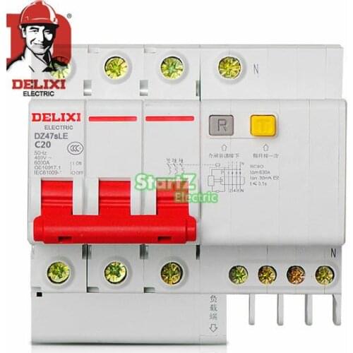 20A 3P+N RCBO RCD Circuit Breaker DE47LE DELIXI