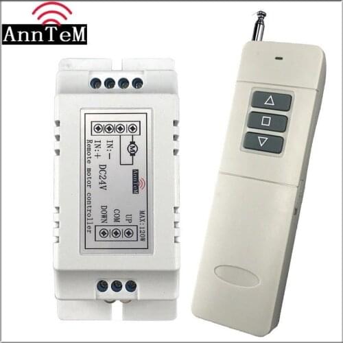 Wireless remote control switch 433mhz rf transmitter receiver 18v to 24v motor Forward + Reverse Stop steering Controller module