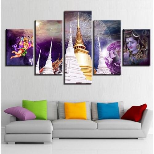 Diamond mazayka Diy diamond painting full Square 5 Pieces Shiva And Lord Hanuman Painting diamond embroidery Rhinestone Mosaic