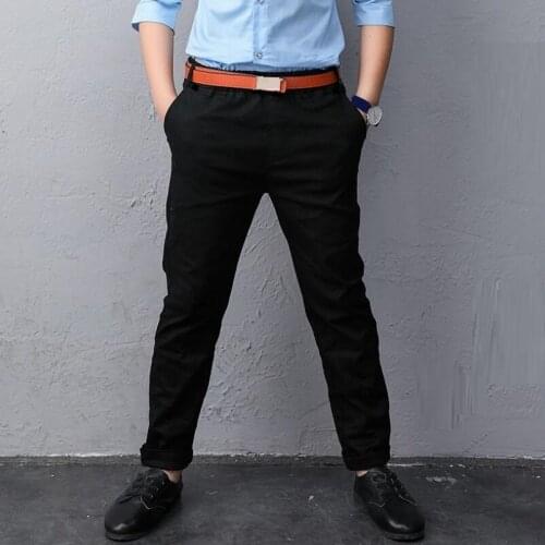 5-14 Years 2019 Toddler Teenage Spring Fall School Boys Pants Childrens Black Clothing Kids Pants Full Length Trousers JW8095