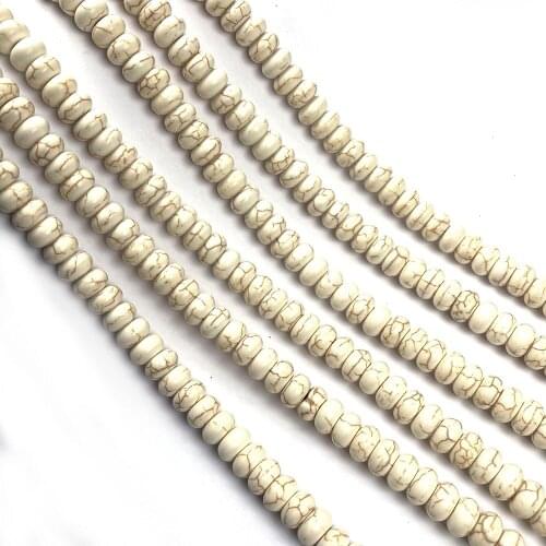 Natural semi precious stone beads White Turquoises Abacus bead shape DIY for making necklaces and bracelets