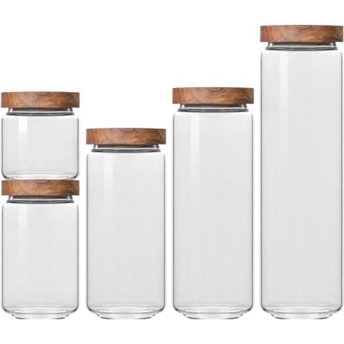 Household Glass Tea Cans Round Lid Coffee Confectionery Food Cans Cereal Storage Box Kitchen Storage Tank