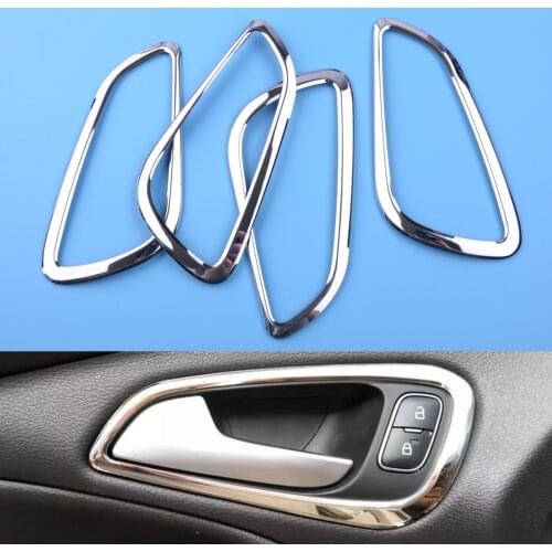 CITALL 4PCS Stainless Steel Interior Inner Car Door Handle Bowl Frame Cover Trim Styling fit For Ford Focus Mk3 2012 2013 2014