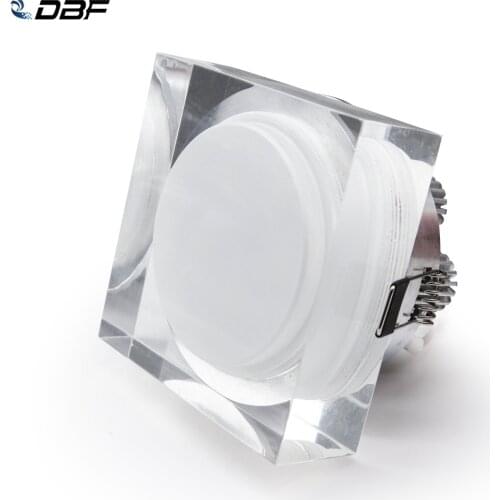 [DBF]Acrylic Square RGB LED Recessed Downlight 1W 3W 5W 7W Ceiling Spot Lights with AC 110V 220V Driver for Bedroom Kitchen Home