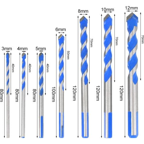 3-12MM Multi-functional Glass Drill Bit Twist Drill Triangular Wood Hole Opener For Ceramic Tile Concrete Glass Marble Drill Bit