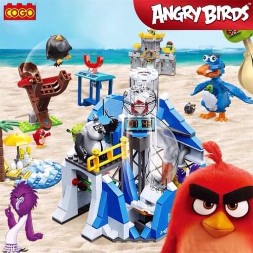 Lovely Anime Figure Angry Red Bird Childrens Building Block Assembly Toy Adult Trick Treat Pig Toys For Girls Boy Gift
