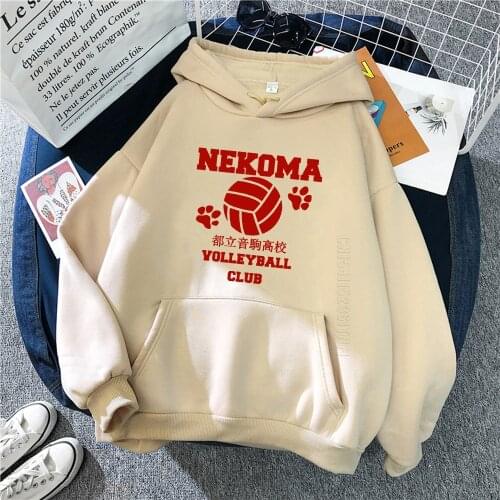 Haikyuu Volleyball Club Red Printed Mens Anime Streetwear Brand Street Mens Hoodies Comfortable Daily Male Pullovers