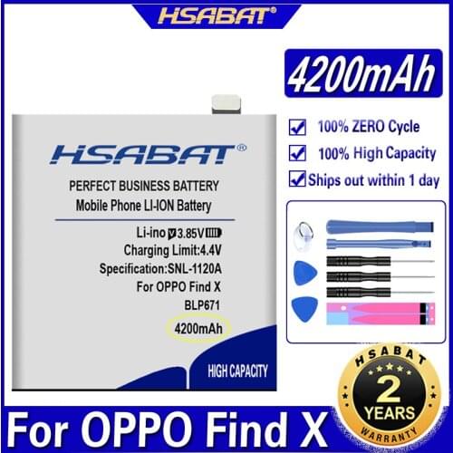 HSABAT BLP671 4200mAh Mobile Phone Battery for OPPO Find X Automobili Lamborghini Edition Dual SIM TD-LTE PAFM00 Batteries