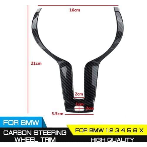 Carbon Black For BMW F20 F22 F21 F30 F32 F33 F36 F06 F12 F13 X5 F15 X6 F16 M-Sport Steering Wheel Trim