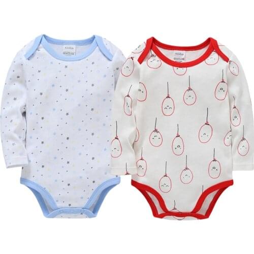 Kavkas Baby Girls Bodysuit 2 PCS Long Sleeve 100% Cotton Baby Boys Clothes 0-12 months Newborn body bebe Jumpsuit Clothing