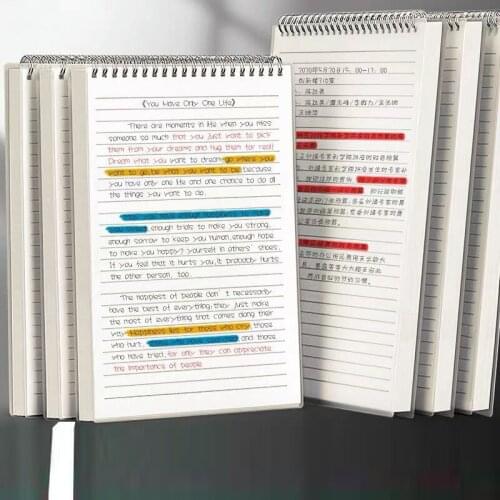 80 Sheets Simple Style Double Coil Ring Spiral Notebook Diary Blank Dot Grid Line Inside Paper A5 A4