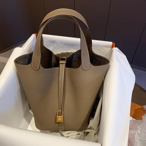 Small PU Leather Bucket Bags For Women Fashion Simple Women Bag Female Travel Handbags