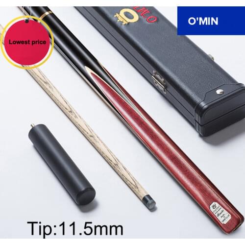 O'min 3/4 Snooker Cues Joints Sticks 11.5mm Tips With Snooker Cue Case Set Professional Handmade Billiard Stick Kit