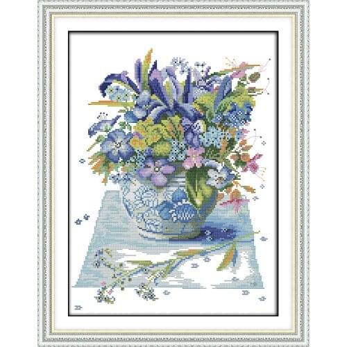 Blossom (3) cross stitch kit 14ct 11ct flowers floral patterns count print canvas stitching embroidery DIY handmade needlework